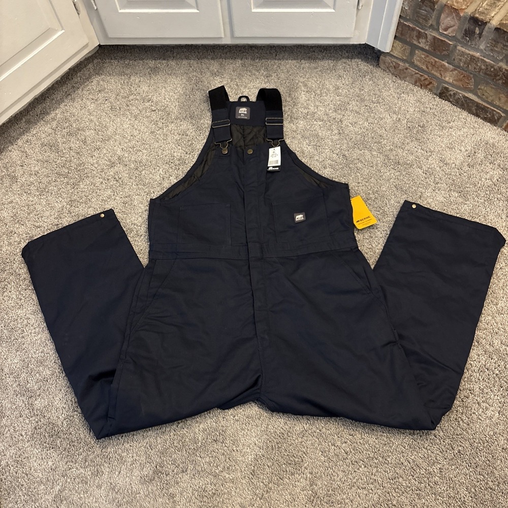 NEW Berne insulated  Cotton Blend Workwear Bib Overalls Navy XL B414NV NWT